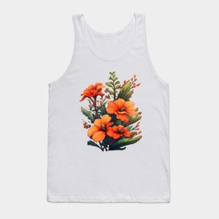 Orange Flowers Tank Top